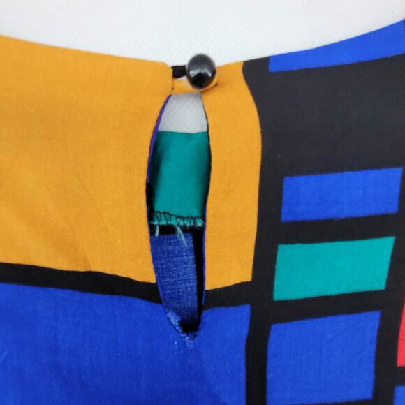 True Vintage 80s Fitting Image Shirt Womens Large XL Abstract Geometric Blouse - Picture 11 of 12